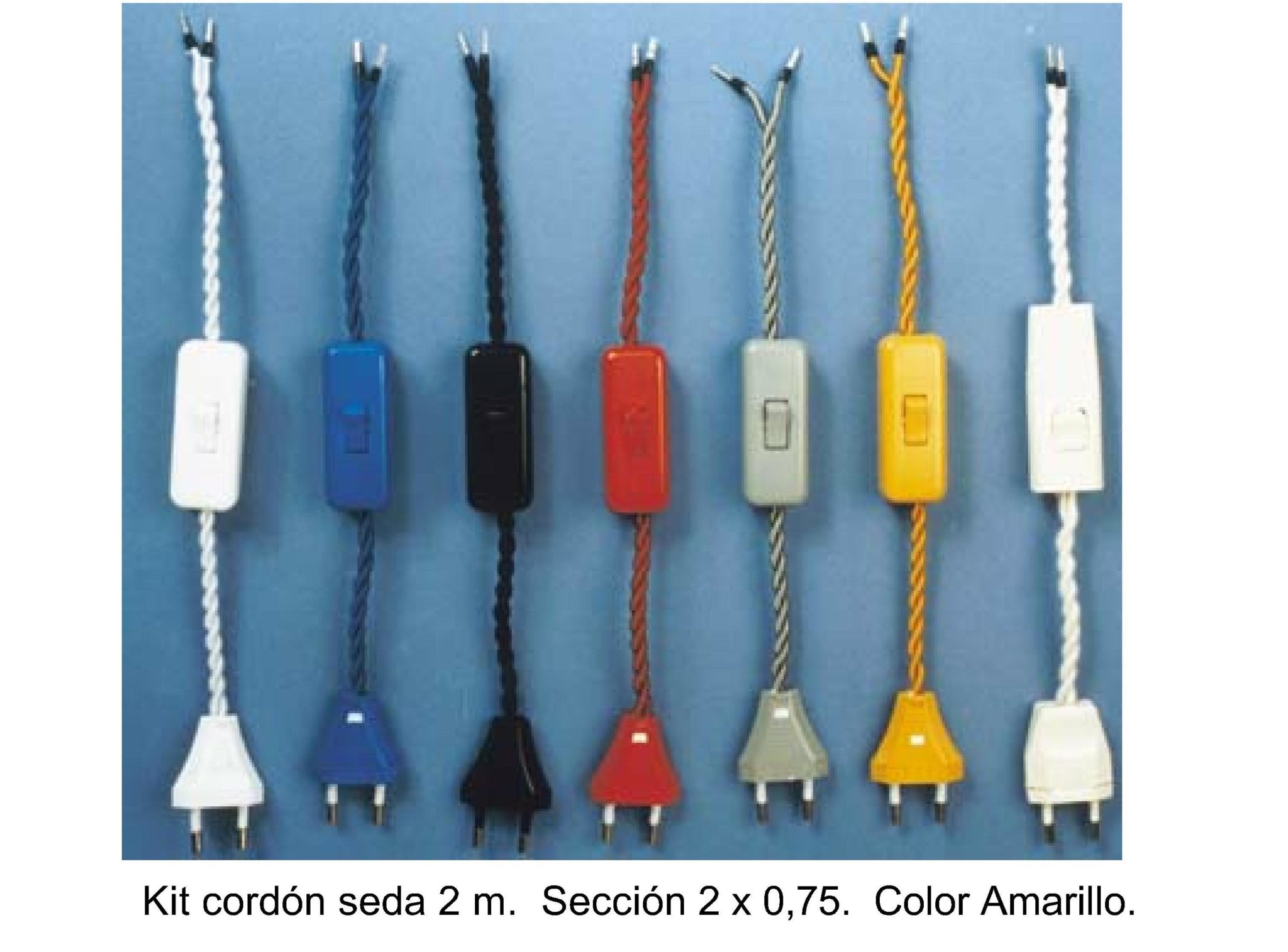 Municipios tofu Decimal Cable trenzado con interruptor para lámparas (varios colores) - Decocables