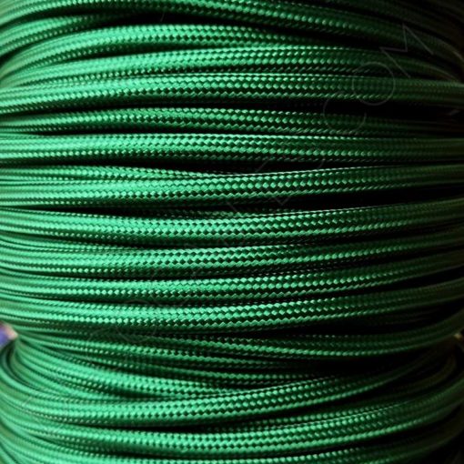 Cable eléctrico textil redondo verde oscuro