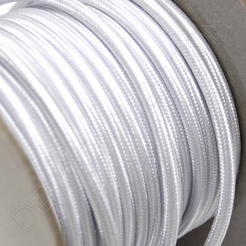 CD Cables-Lámpara de suspensión cable textil tela gris de 1 metro colgante de color blanco