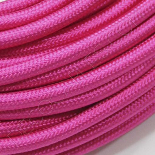 Cable eléctrico redondo de tela de color rosa fucsia