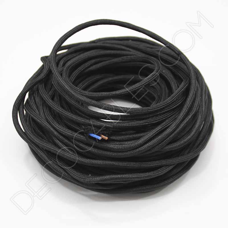 Cable textil eléctrico (Vintage negro y cobre) - Decocables