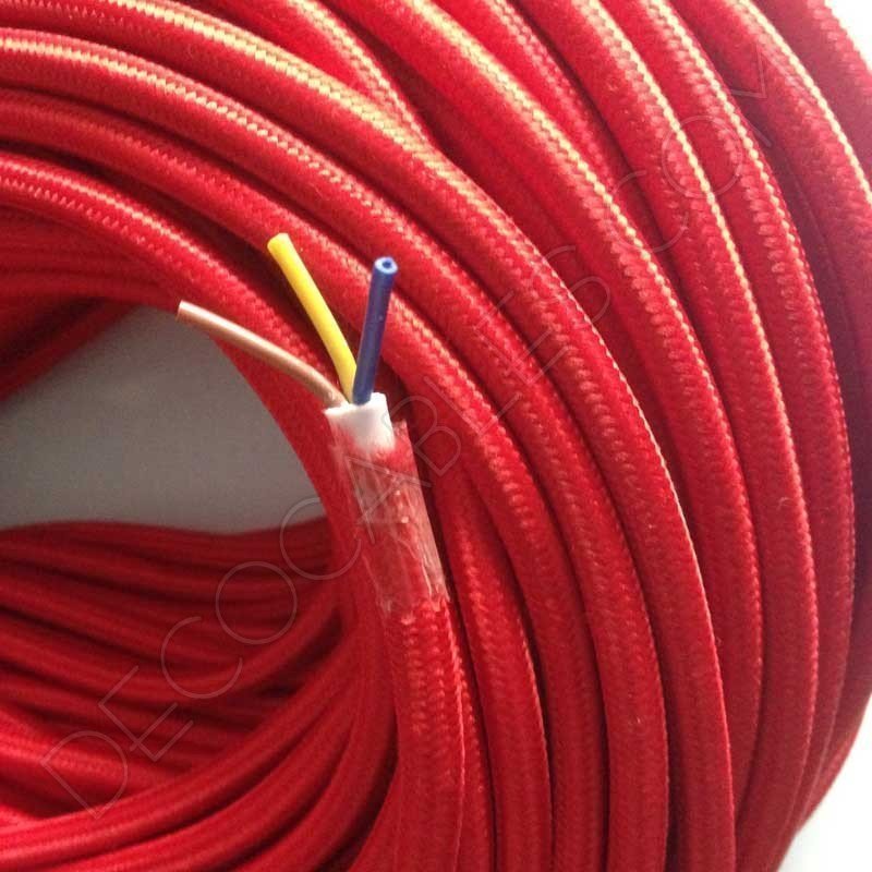 color gris 3 x 1,50 mm² Cable textil para lámpara cable de tela de 3 hilos