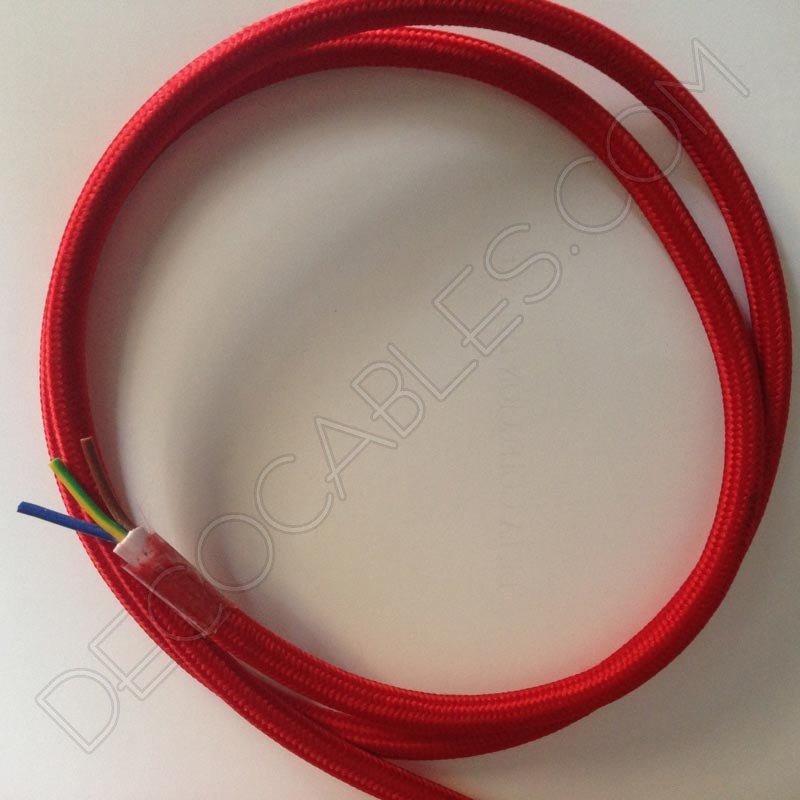 Cable textil eléctrico 3x1 (Rojo) - Decocables