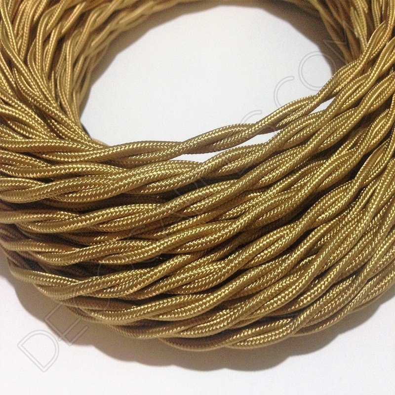 Cable trenzado textil DORADO