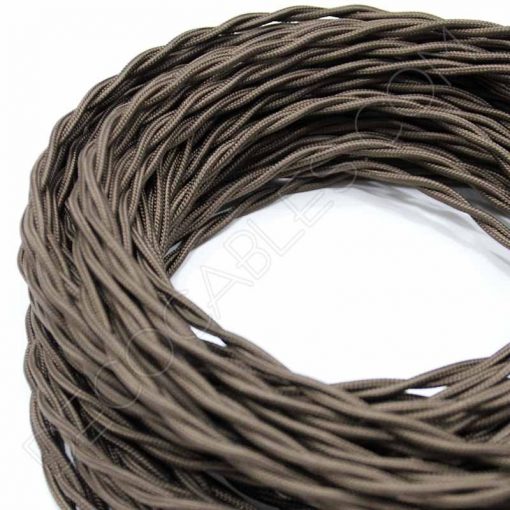 Cable eléctrico trenzado de color marrón