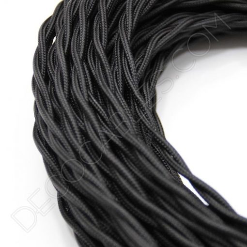 Cable eléctrico trenzado de color negro