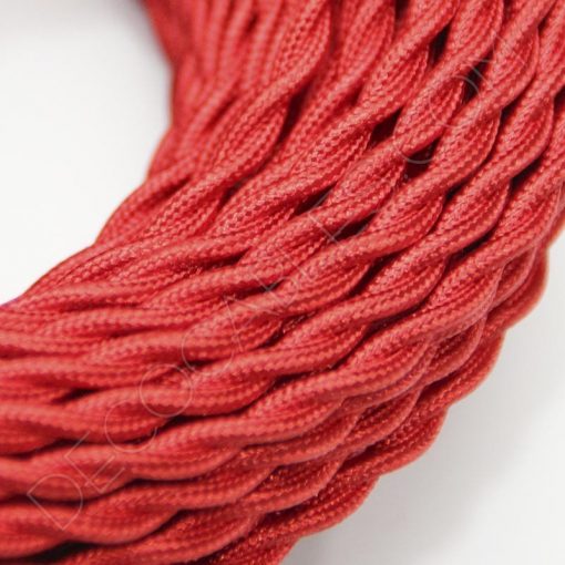 Cable eléctrico trenzado en color rojo
