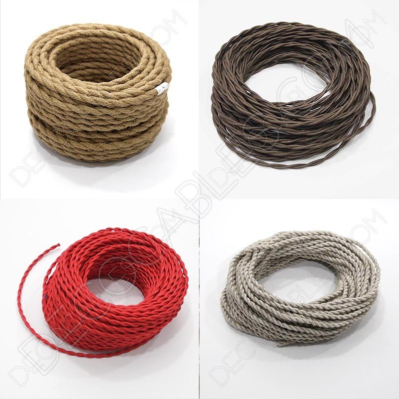 Cable Trenzado Tela Vintage Varios Colores 2x0,75mm2 - AGRALED