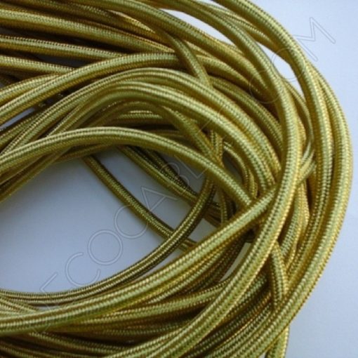 Cable eléctrico redondo metálico de color dorado