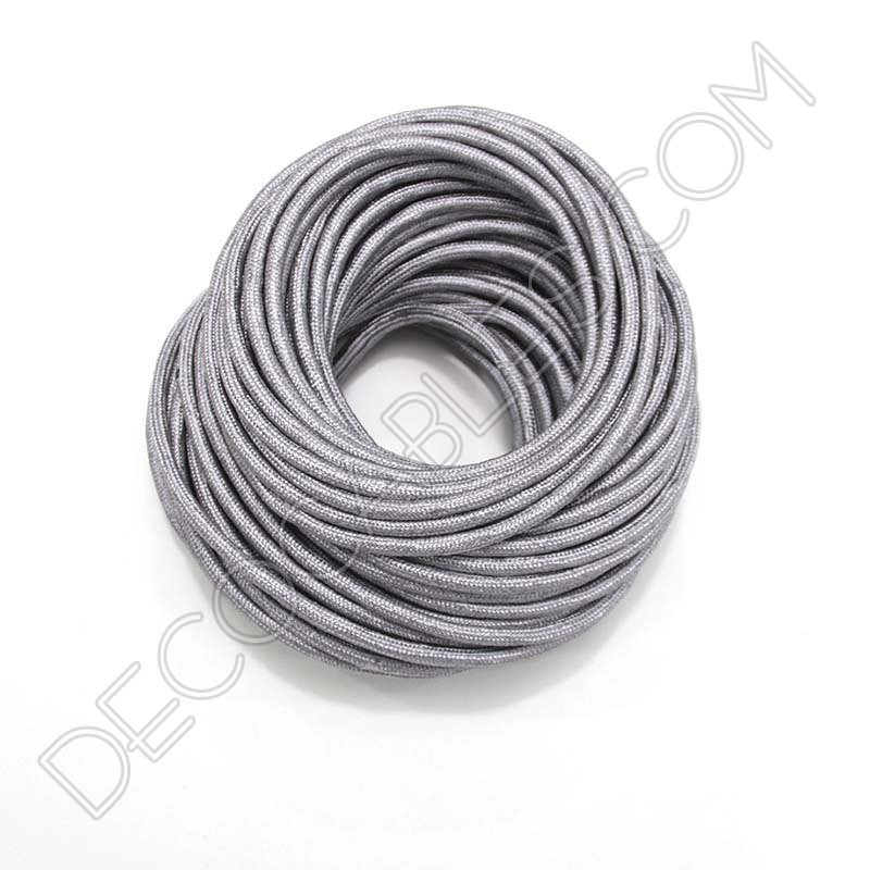 CD Cables-Lámpara de suspensión cable textil tela gris de 1 metro colgante de color blanco