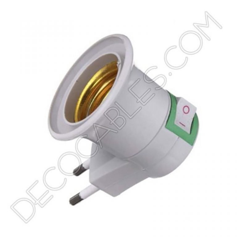 Portalámparas doble enchufe con casquillo E27 negro Decocables