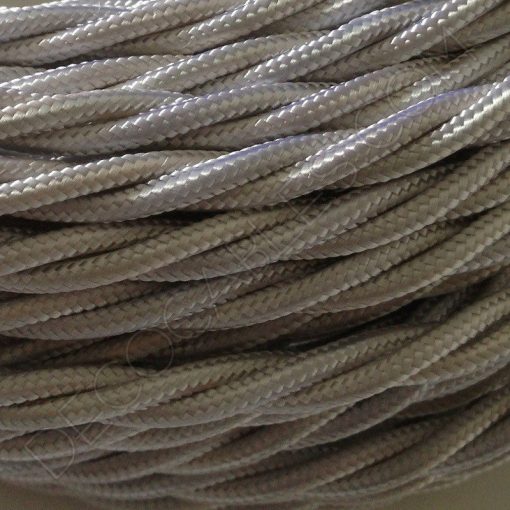 Cable eléctrico trenzado tela blanco 3 hilos