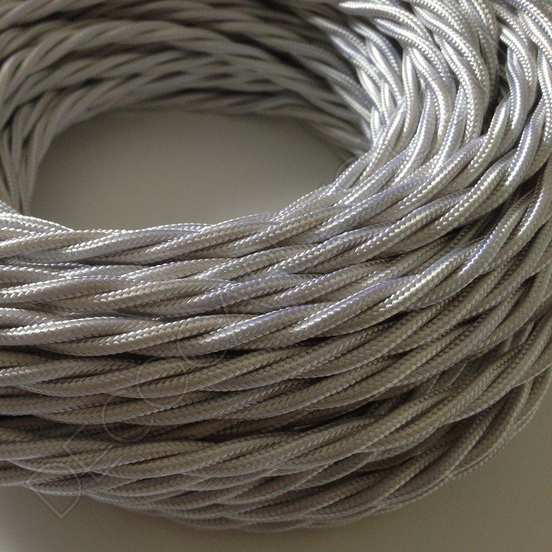 3 x 0,75 mm² color blanco cable de tela de 3 hilos Cable de tela para lámpara 
