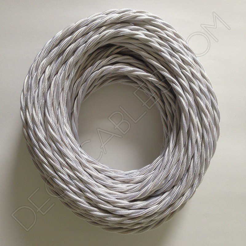 Cable trenzado 3 hilos Blanco (sección 3x0,75mm²) - Decocables
