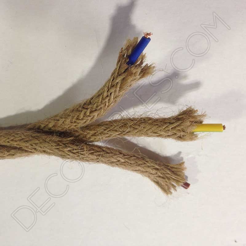 Cable de cuerda de cáñamo de 3 hilos (sección 3x0,75mm²) - Decocables