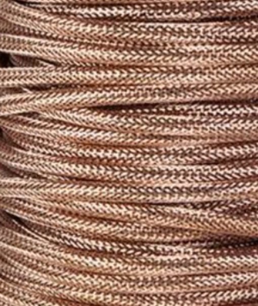 Cable eléctrico redondo metálico de color cobre