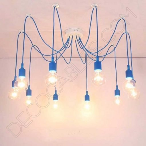 Lámpara araña de silicona azul