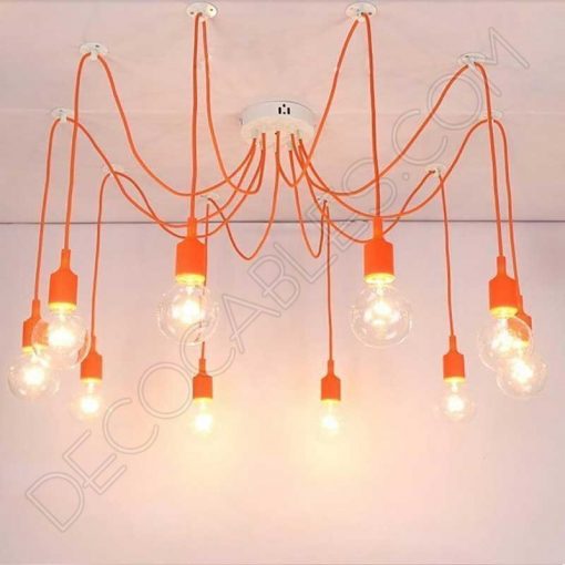 Lámpara araña de silicona naranja