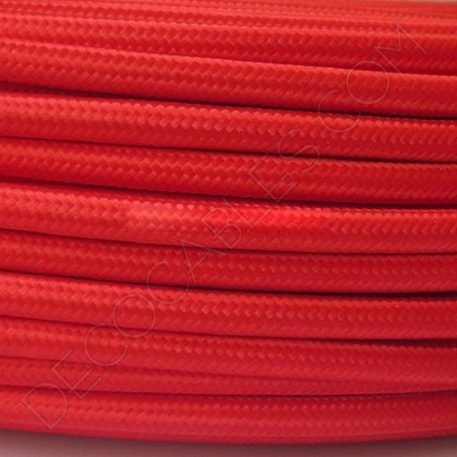 Cable eléctrico redondo de tela de color rojo