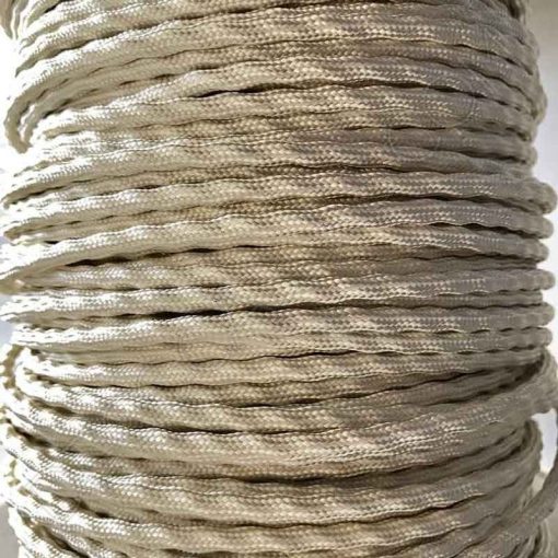 Cable decorativo semi trenzado color blanco