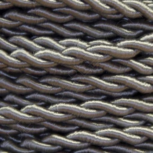 Cable eléctrico trenzado de seda color gris