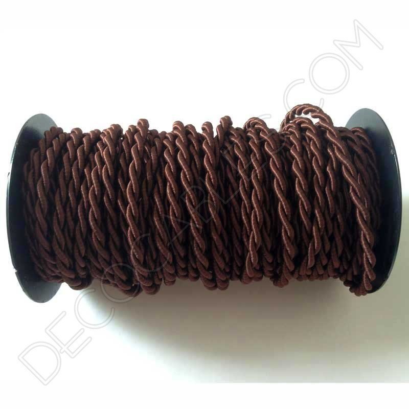 Cable trenzado de seda (Marrón) - Decocables