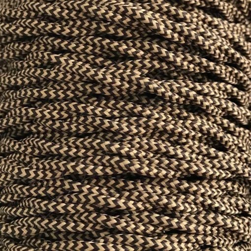 Cable eléctrico trenzado bicolor marrón zig zag