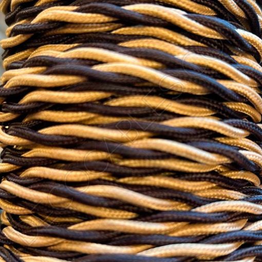 Cable trenzado bicolor Marrón oscuro