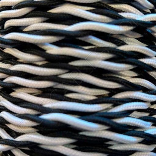 Cable trenzado bicolor Negro