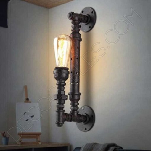 Lámpara de tuberías estilo industrial