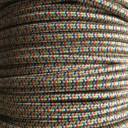 Cable eléctrico textil multicolor