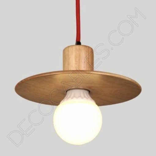 Lámpara colgante de madera modelo sombrero