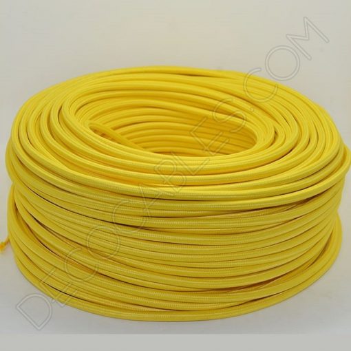 Cable eléctrico de tela amarillo