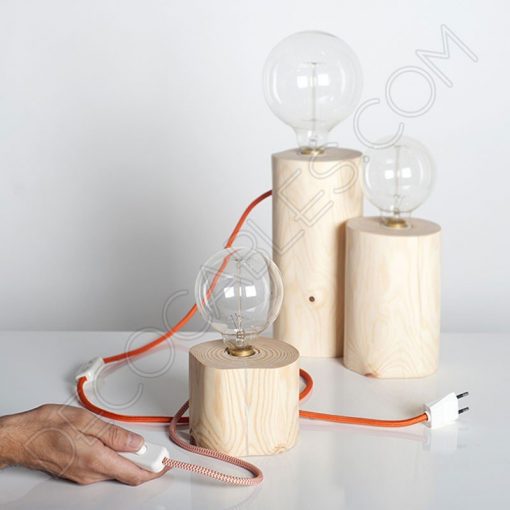 Lámparas de mesa de madera cilíndricas - Decocables