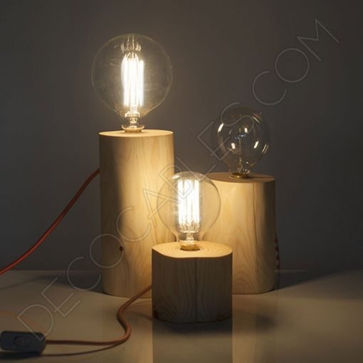 Lámparas de mesa de madera cilíndricas - Decocables