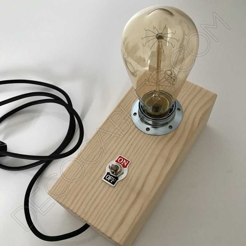 Lámpara caja de madera para sobremesa o Decocables