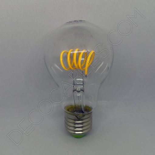 Bombilla led estándar transparente filamento espiral 4W luz cálida