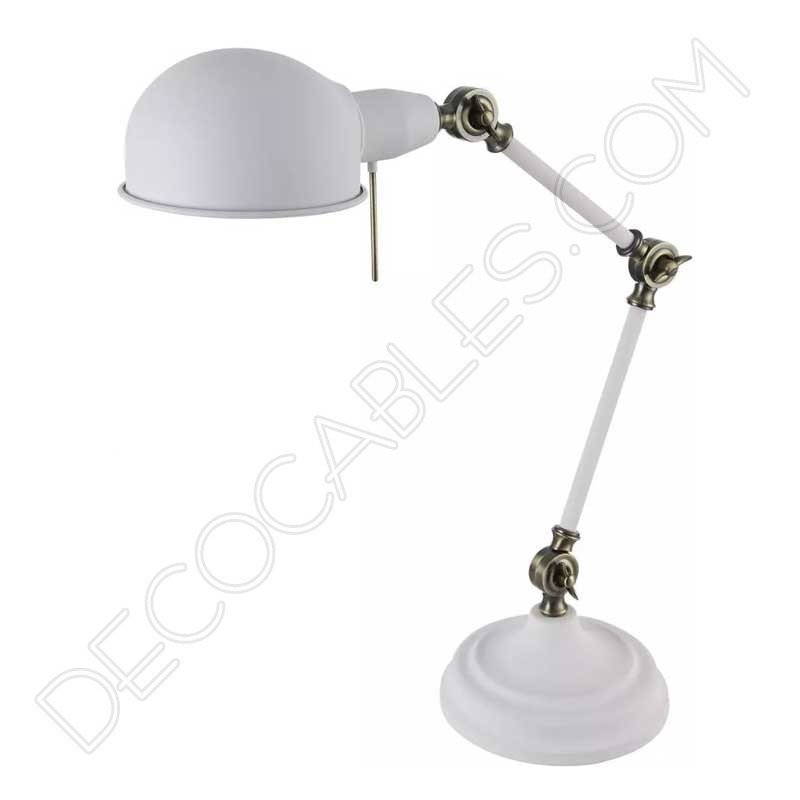Lámpara flexo de escritorio articulada Antígona (Blanco y Cobre) -  Decocables