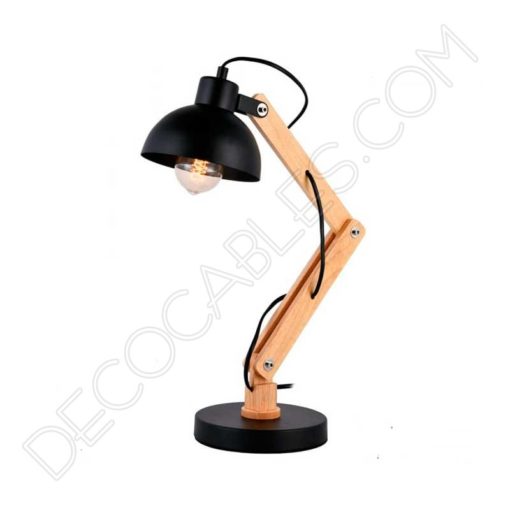 Lámpara flexo de escritorio de madera modelo Industrial 1