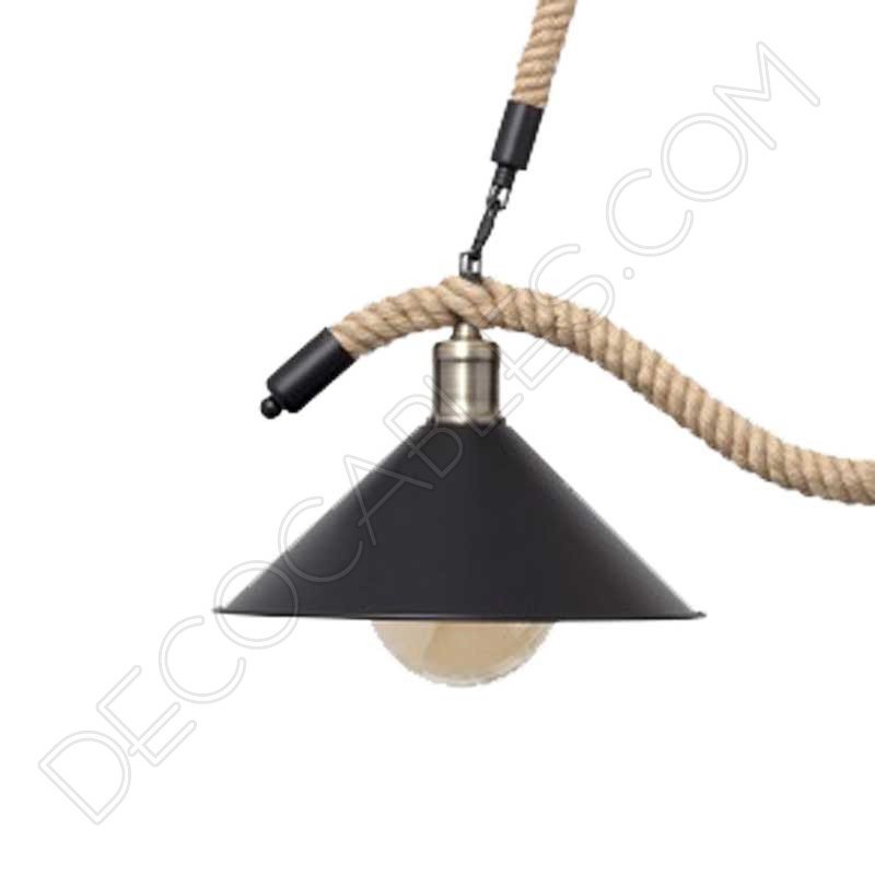 Lámpara colgante rústica soga de cáñamo de dos luces - Decocables
