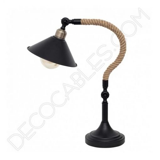 Lámpara de sobremesa rústica soga de cuerda de cáñamo vintage