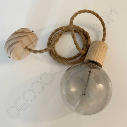 Lámpara colgante de cuerda de cáñamo trenzada - Decocables