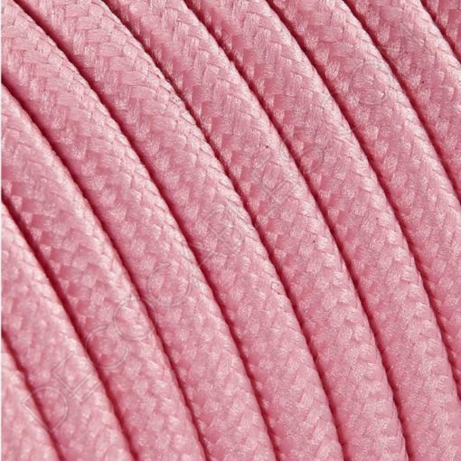 Cable textil eléctrico rosa pálido