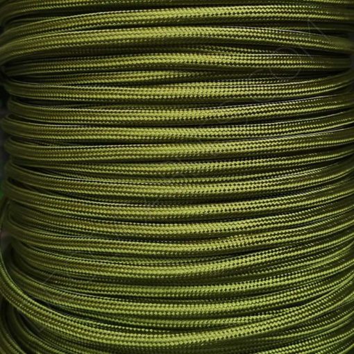 Cable eléctrico textil redondo verde oliva